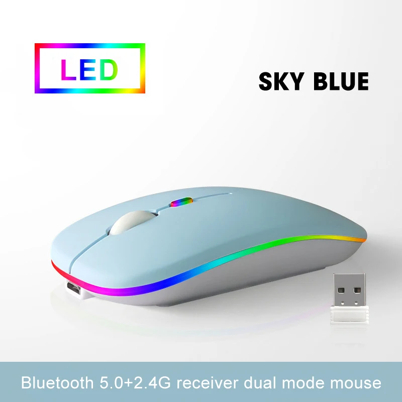 Anmck Bluetooth Wireless Silent Mouse Per Computer Ricaricabile Mini Magic 2.4G Usb Wireless Mouse Per Laptop Pc Mouse