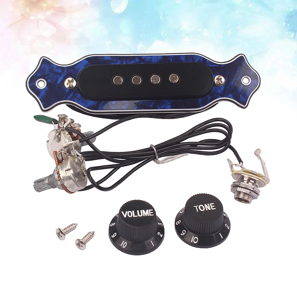 

Sound Hole Prewired Active Pickup with Tone Volume Controller Knobs For Cigar Box 4-String Guitar Humbucker Pickup