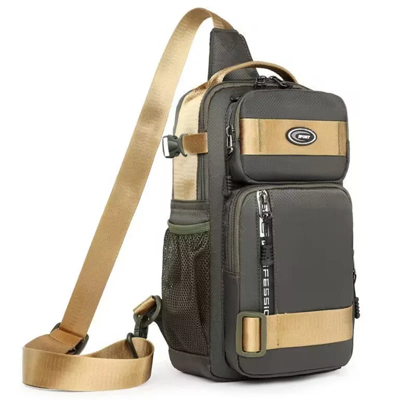 Riding backpack for men, men's chest bag, casual men's single shoulder bag, lightweight and large-capacity crossbody bag - 4