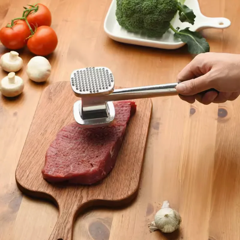 Large meat tenderizing hammer tool, manual hammer crusher for meat, anti slip handle for crushing