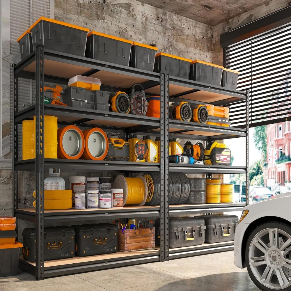 Garage Shelving, 72" H Storage Shelves 2000LBS Adjustable 5 Tier Heavy Duty Shelving for Garage Storage Shelves for Wareh 5