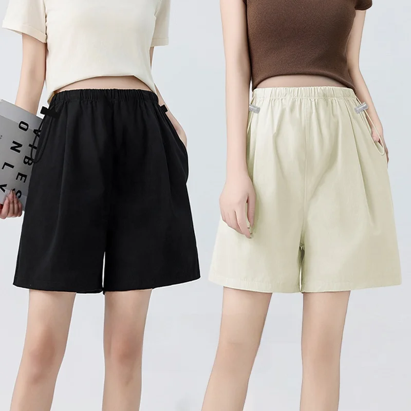 출산 반바지 여름 얇은 얼음 실크 느슨한 와이드 레그 임신 바지 임산부를위한 여름 착용