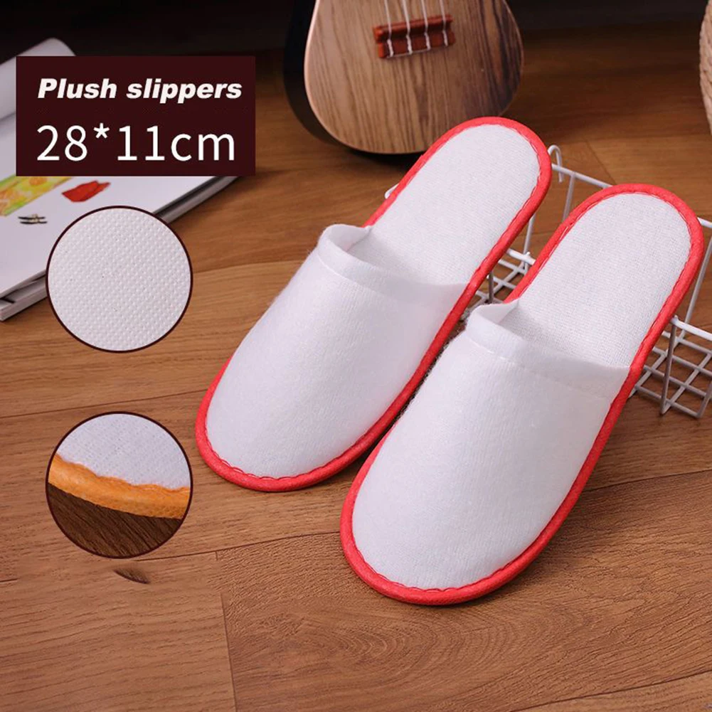 10Pairs Disposable Slippers Hotel Travel Slipper Party Home Guest Men Women Unisex Closed Toe Anti-slip Slipper