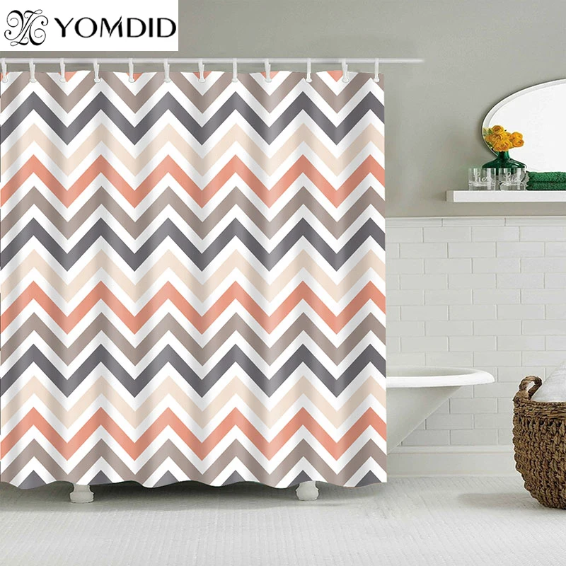 6 Color Available Polyester Fabric Shower Curtains Home Decor Multi