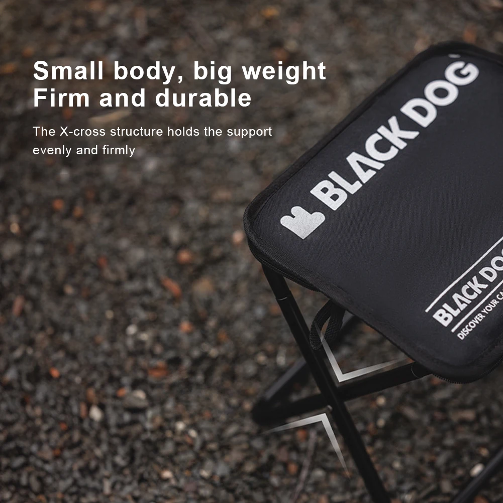 BLACKDOG Outdoor Folding Stool High Load-Bearing Beach Folding Chair 600D Lighweight Picnic Chair for Camping Fishing Hiking Use