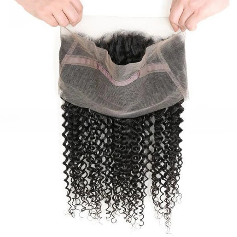 360 Lace Frontal Closure Kinky Curly Human Hair Brazilian Remy Hair Soft and Silky For Women Kinky Curly 360 Lace Closure