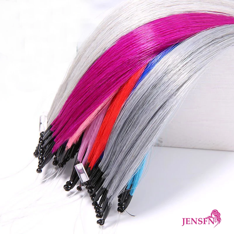 Human Hair Extensions 8D Natural Hair Extensions Human Hair 10pcs 0.5g/s Micro Ring 18Inch Micro Link Loop Extension For Women variety of color