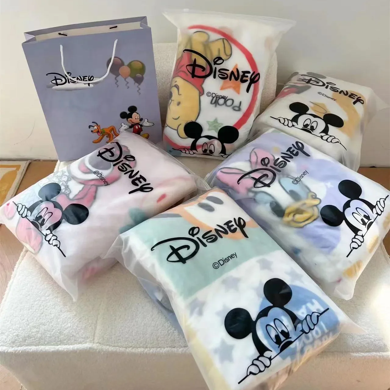 Disney Baby Thickened Milk Velvet Blankets Cartoon Mickey Winnie Pooh For Boy Girl Sheets Children Student Kindergarten Nap baby blanket