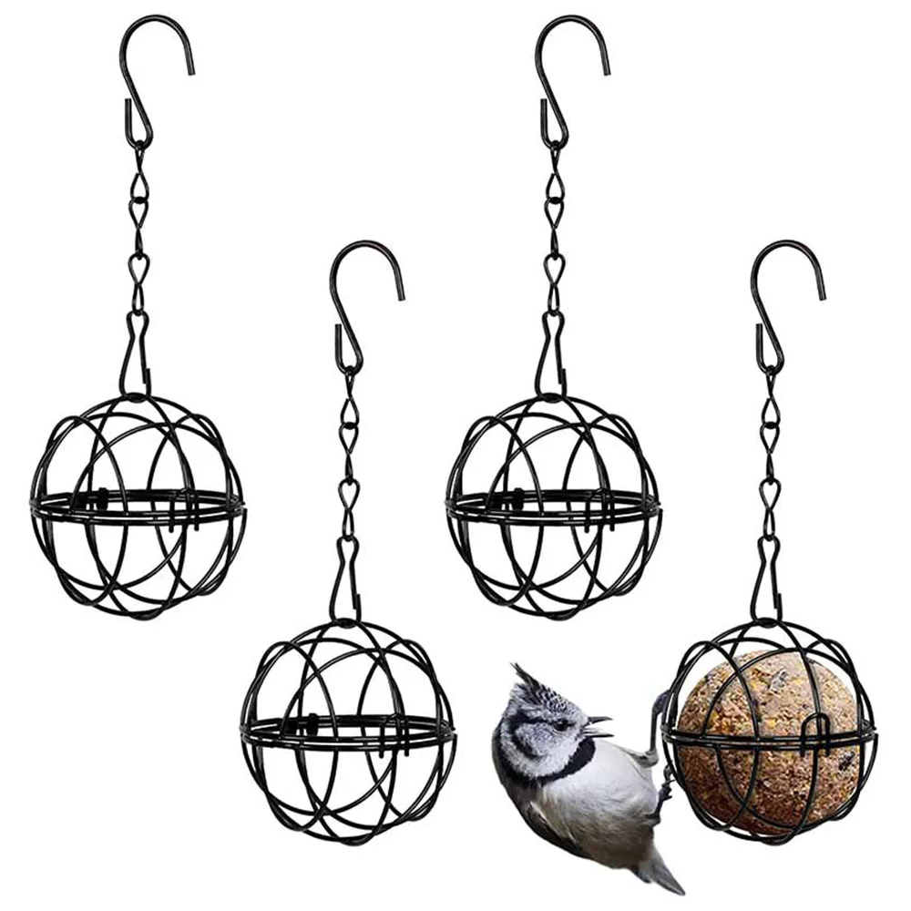 

Spherical Suspension Type Holders, Hanging Bird Feeders, Metal Bird Feeders with S-shaped Hooks, Wild Bird Feeding Dispenser