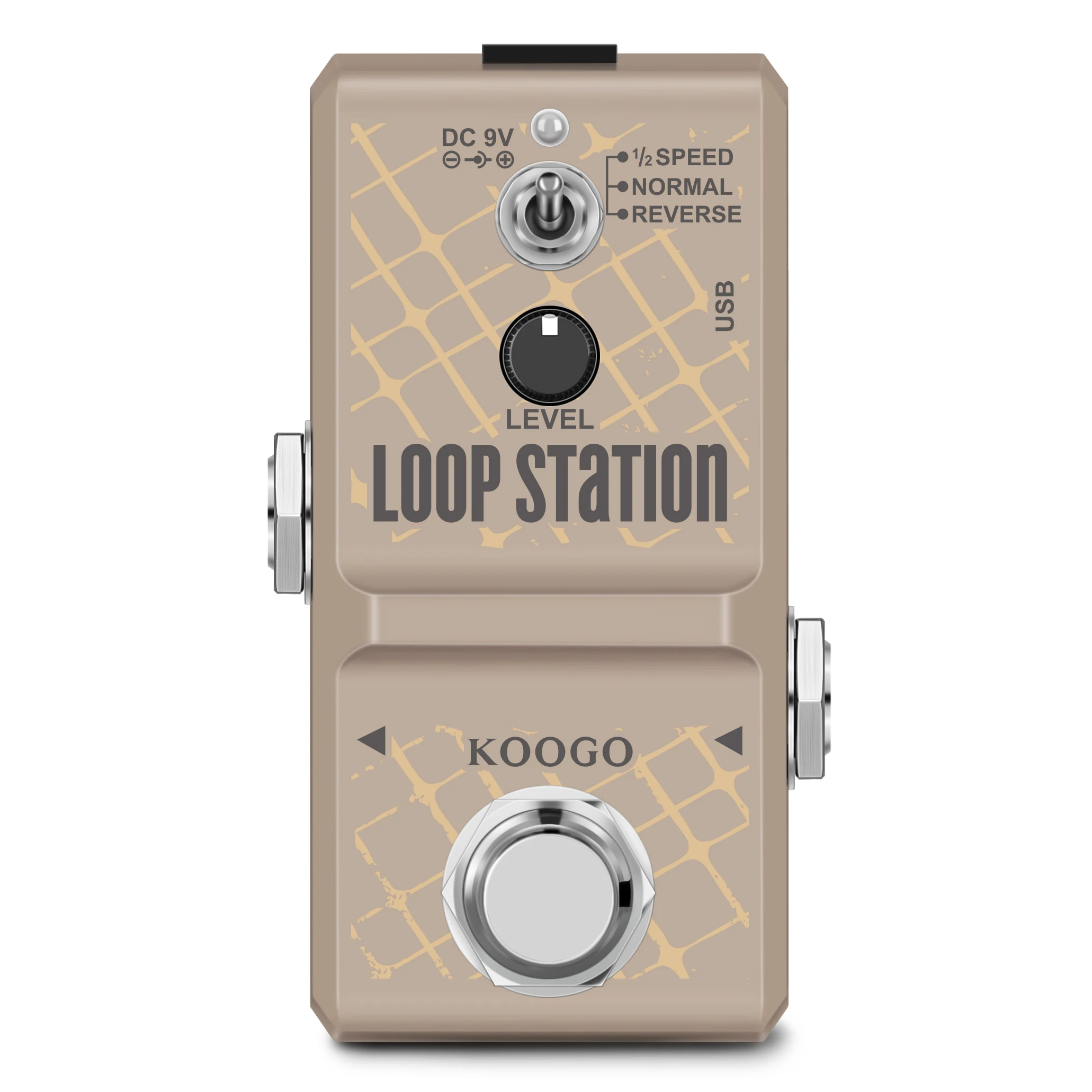 Koogo Ln-332S Loop Station 48K Looper Pedal Overdubs Illimitati 10 Minuti Di Loop, 1/2 Tempo E Pedale Inverso True Bypass