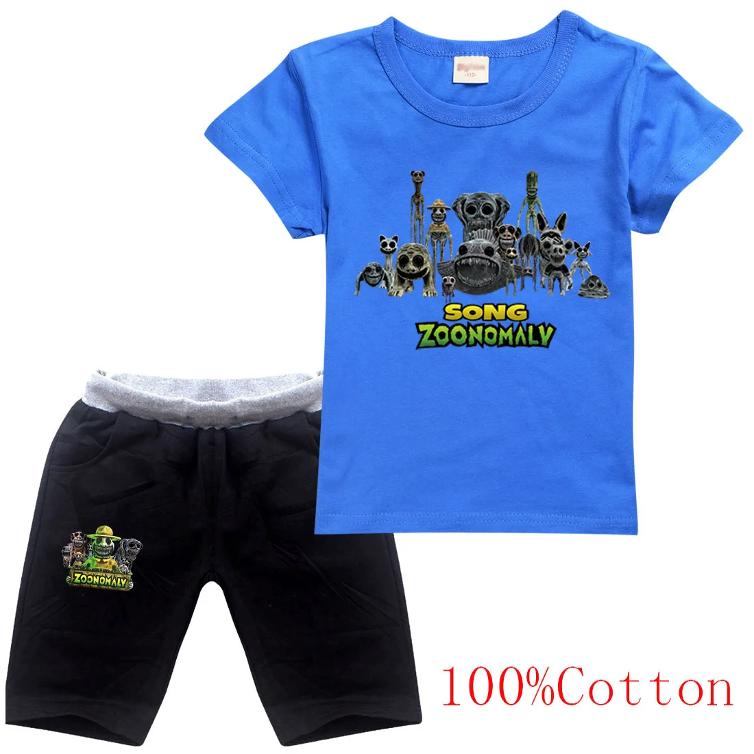 

Game Zoonomaly T Shirt Kids 2024 Summer Clothes Girls Cartoon Sports Suit Toddler Boys Short Sleeve TShirt + Shorts 2pcs Set