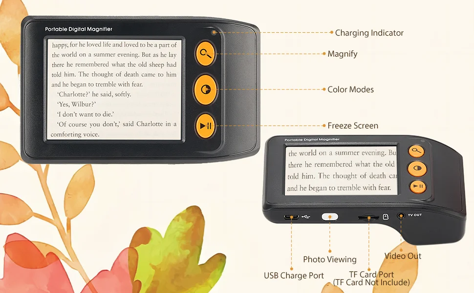 gladfoam video digital reading maginifier for low vision