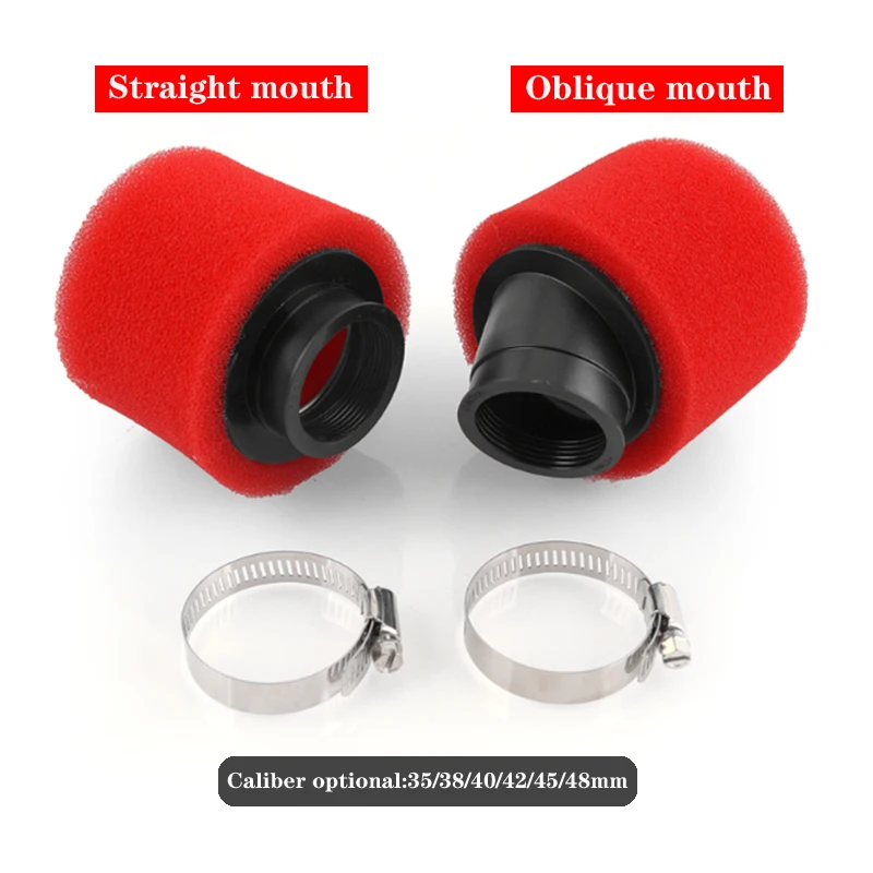 Air Filter Motorcycle Air Filter Air Filter Cleaner Motocross Air Filter 35mm 38mm 42mm 45mm 48mm Bend Elbow Neck Foam Air Filter Sponge Cleaner Moped Scooter Dirt Pit Bike Motorcycle RED Kayo BSE