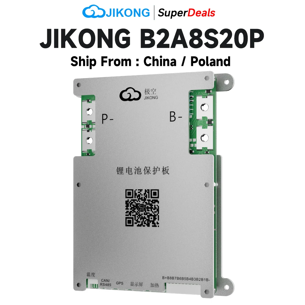 

Smart JKBMS JIKONG BMS B2A8S20P with BT APP CAN RS485 2A Active Balance 4S~8S 24V 200A Lifepo4 Li-ion LTO Battery JK BMS