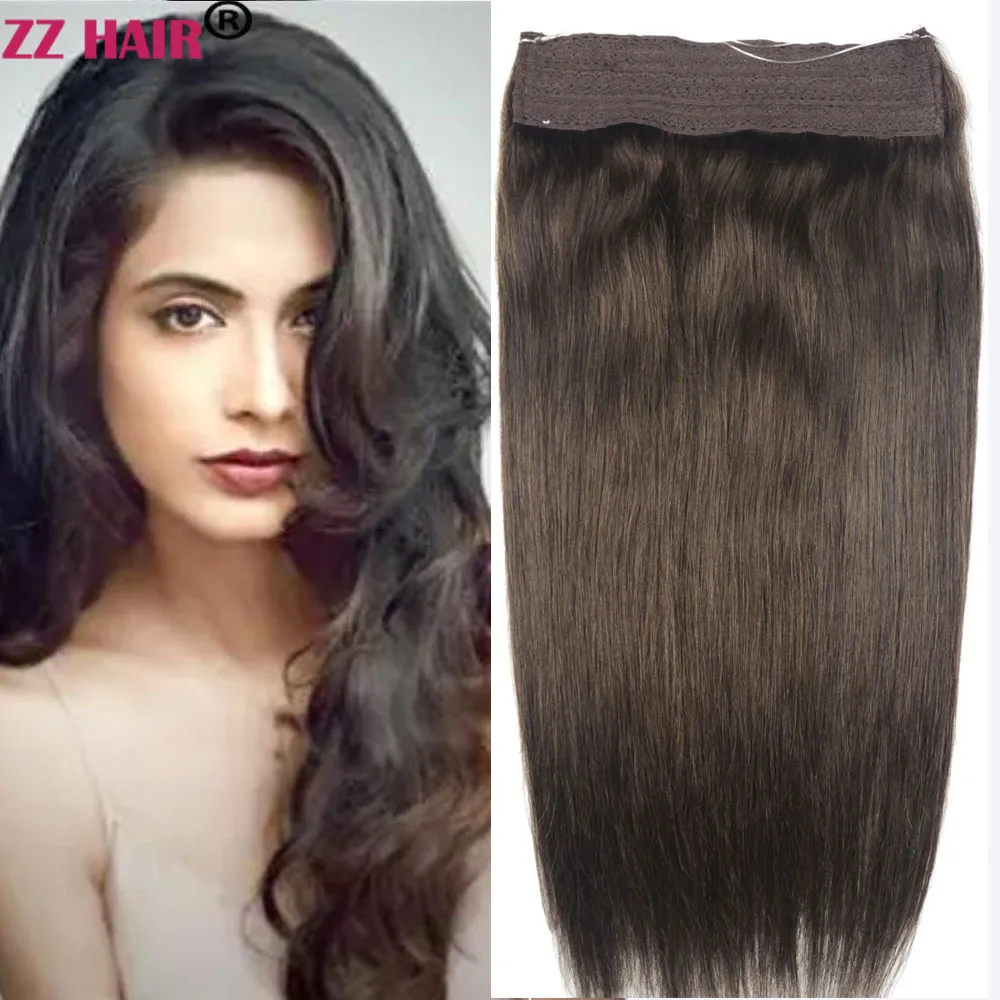 ZZHAIR 100% Human Remy Hair Extensions 16"-26" 100g-200g " Fish Line In Natural Straight No Clips hair extension