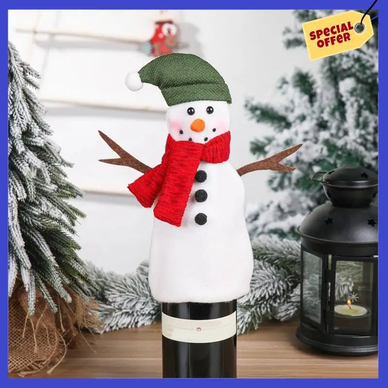 Christmas Wine Bottle Cover Clothing Bottle Dress Santa Wine Bag Wrap For Christmas Holiday Party Table Decor Easy To Use