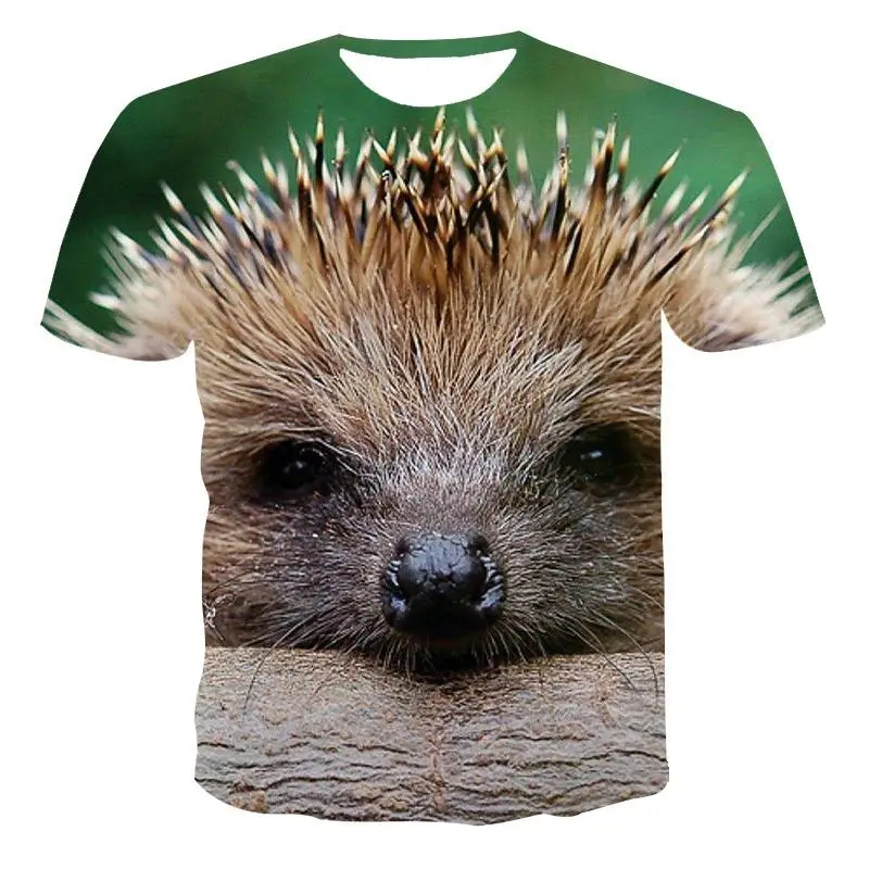 Hedgehog 3D Print Short Sleeve T Shirt Summer Streetwear