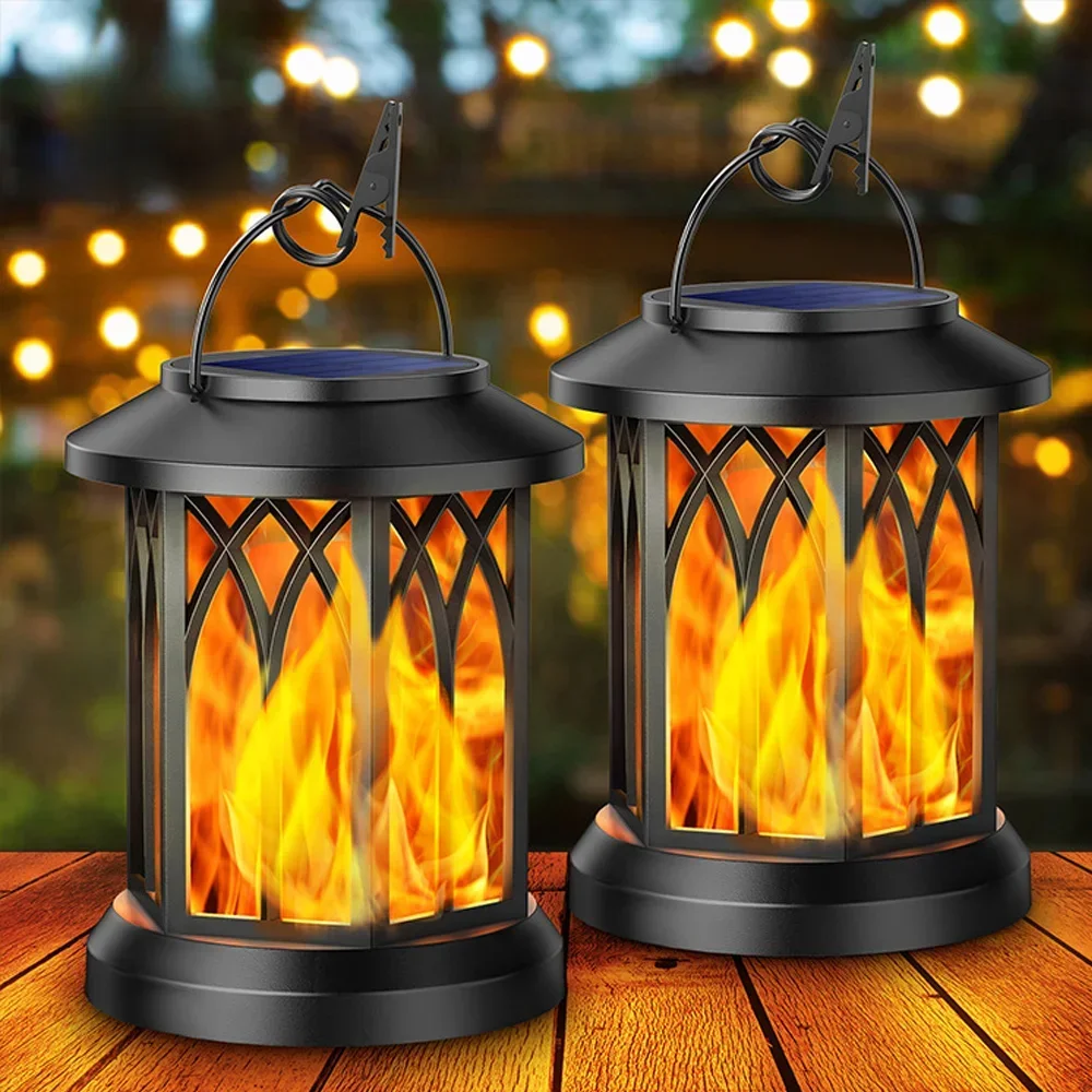 Solar Flame Light Outdoor Waterproof Garden Lights Flame Lamp Hanging Lantern Yard Landscape Lamp Decorative Light