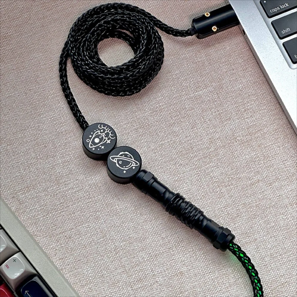 알 수 없는 오류 RGB 편조 키보드 케이블 USB to Type-C 단결정 구리 1.4m 게임용 키보드 선물용 항공 커넥터