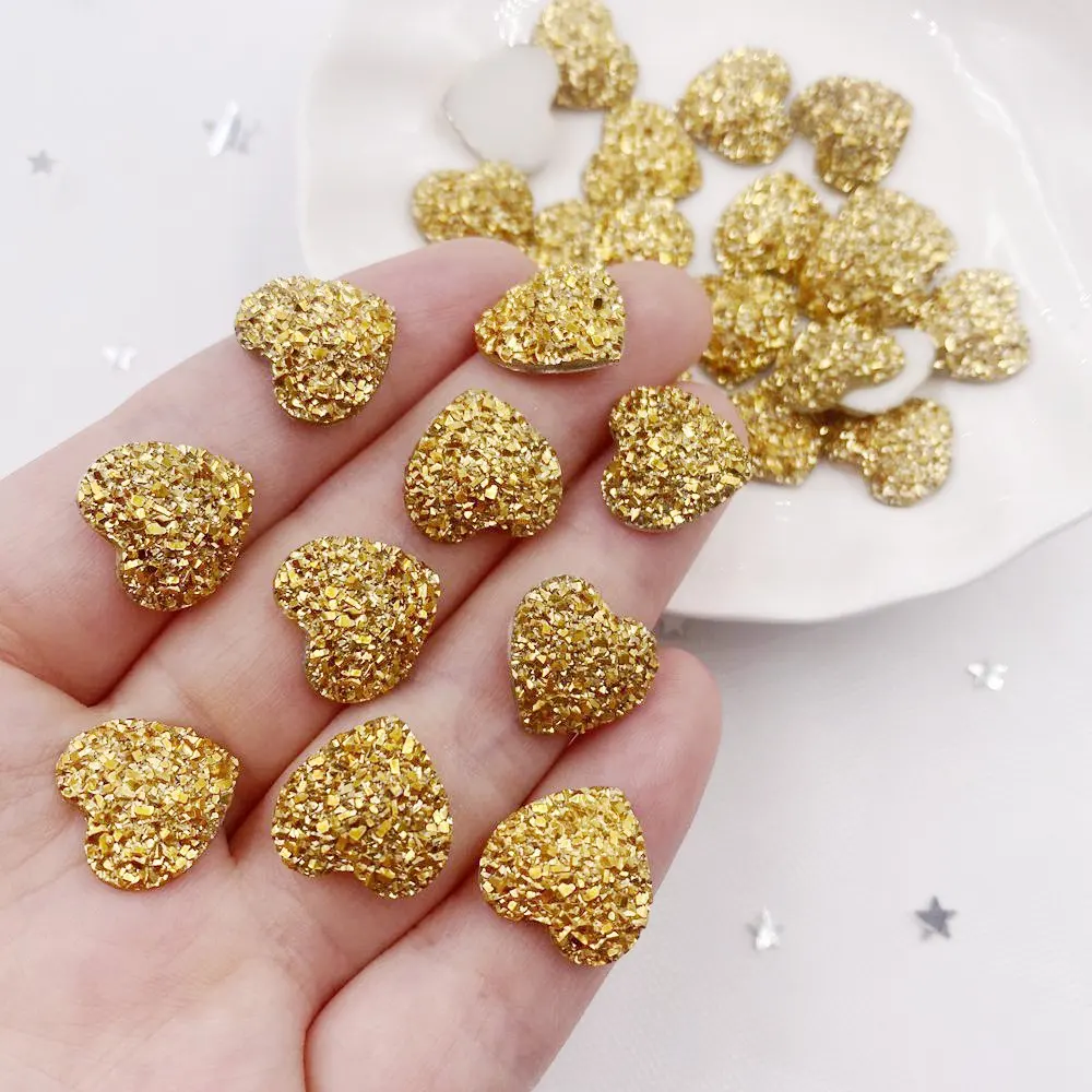 AB Resin 10 мм 12 14 Bling Sweet Golden Heart Flatback узоры из страз DIY свадебная фотография |