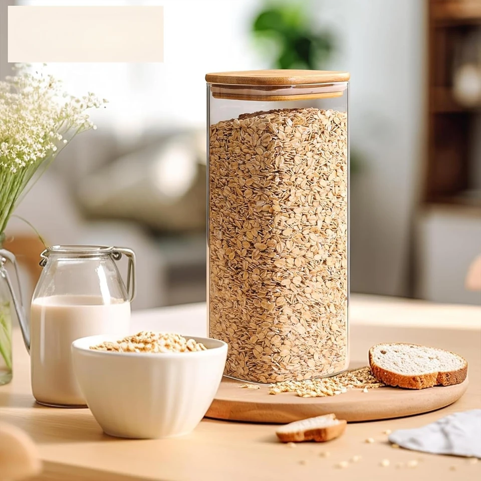 61oz Glass Canister Set with Airtight Lids