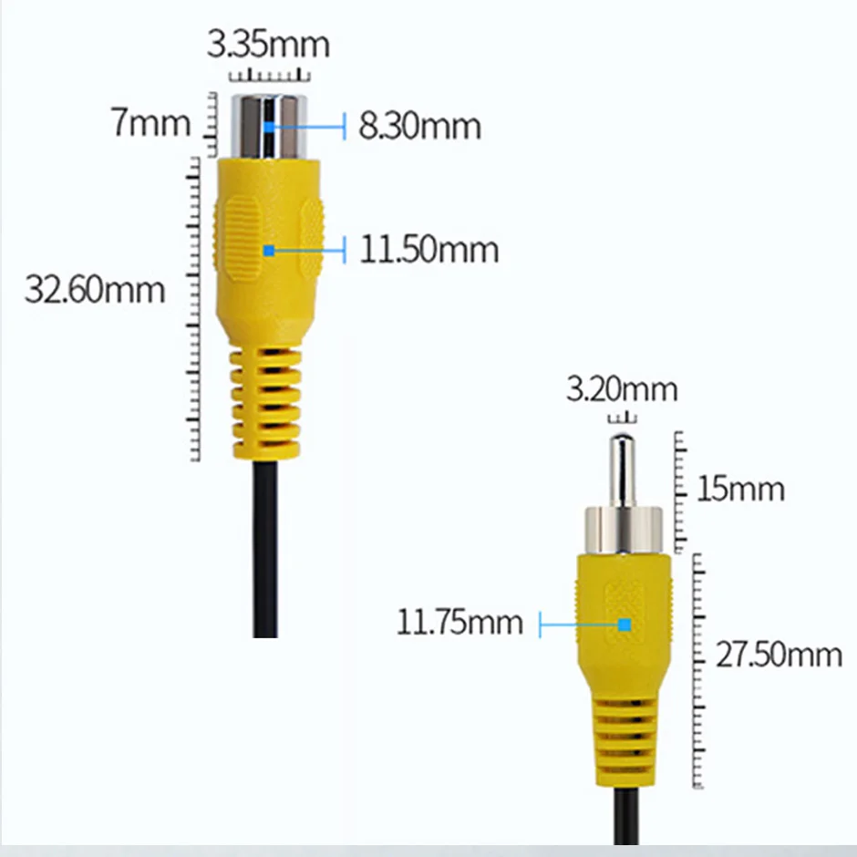 Universal RCA Video Cable for Car Rear View Camera and Multimedia Monitor