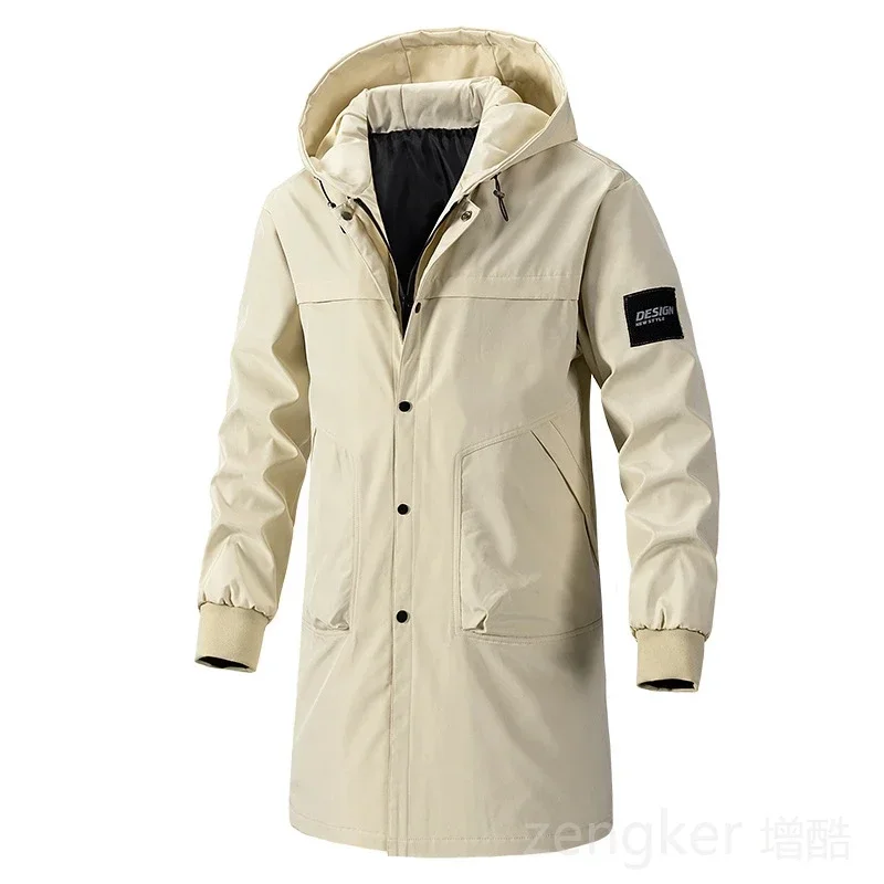 Extra-large men jacket  Plus-size mid-length windbreaker new for fall 2025 men clothing 9XL 8XL 7XL coat men 4