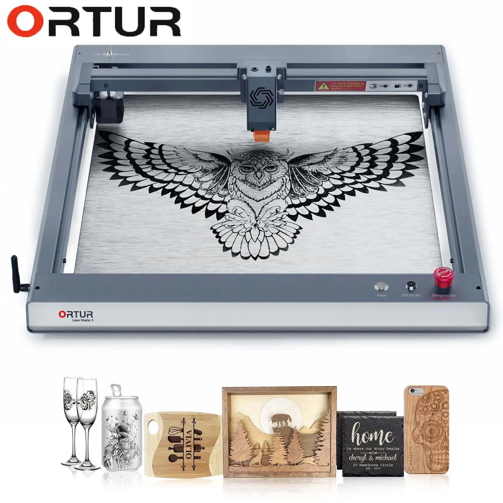 ORTUR Laser Master 3 Laser Engraver, 10W Higher Accuracy Laser Cutter,  20000mm/min Engraving Speed and App Control Laser Engraver for Wood and  Metal