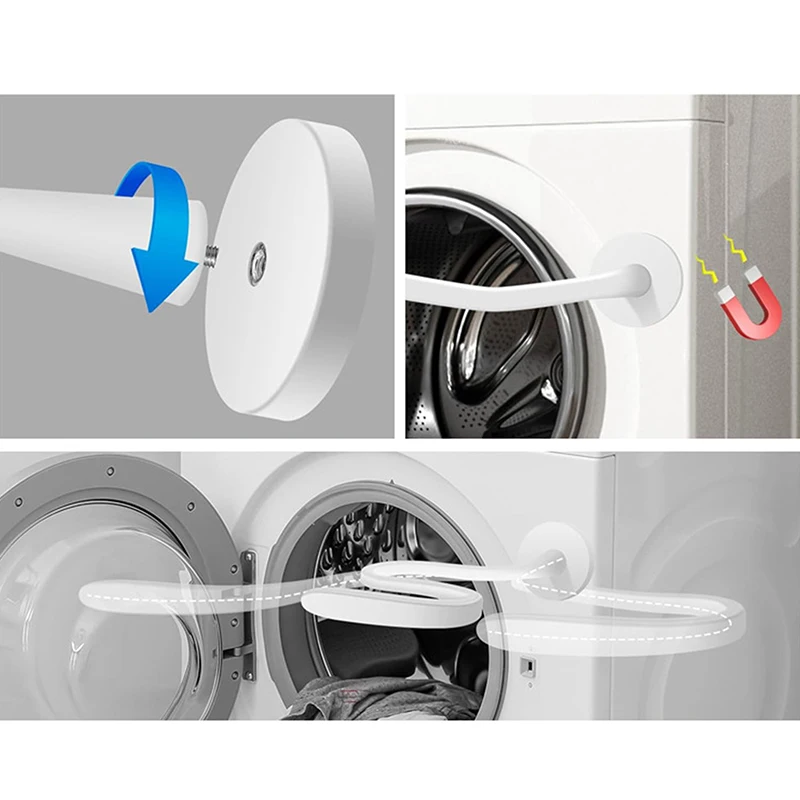 Magnetic Washer Door Prop-Stabilizer For Front Load Machines Easy Install Flex Design Fits Most Washers & RV Laundry Doors