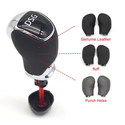 For Skoda Octavia Superb Fabia Yeti DSG Gear Shift Knob Leather Side Cover Interior Parts Accessories