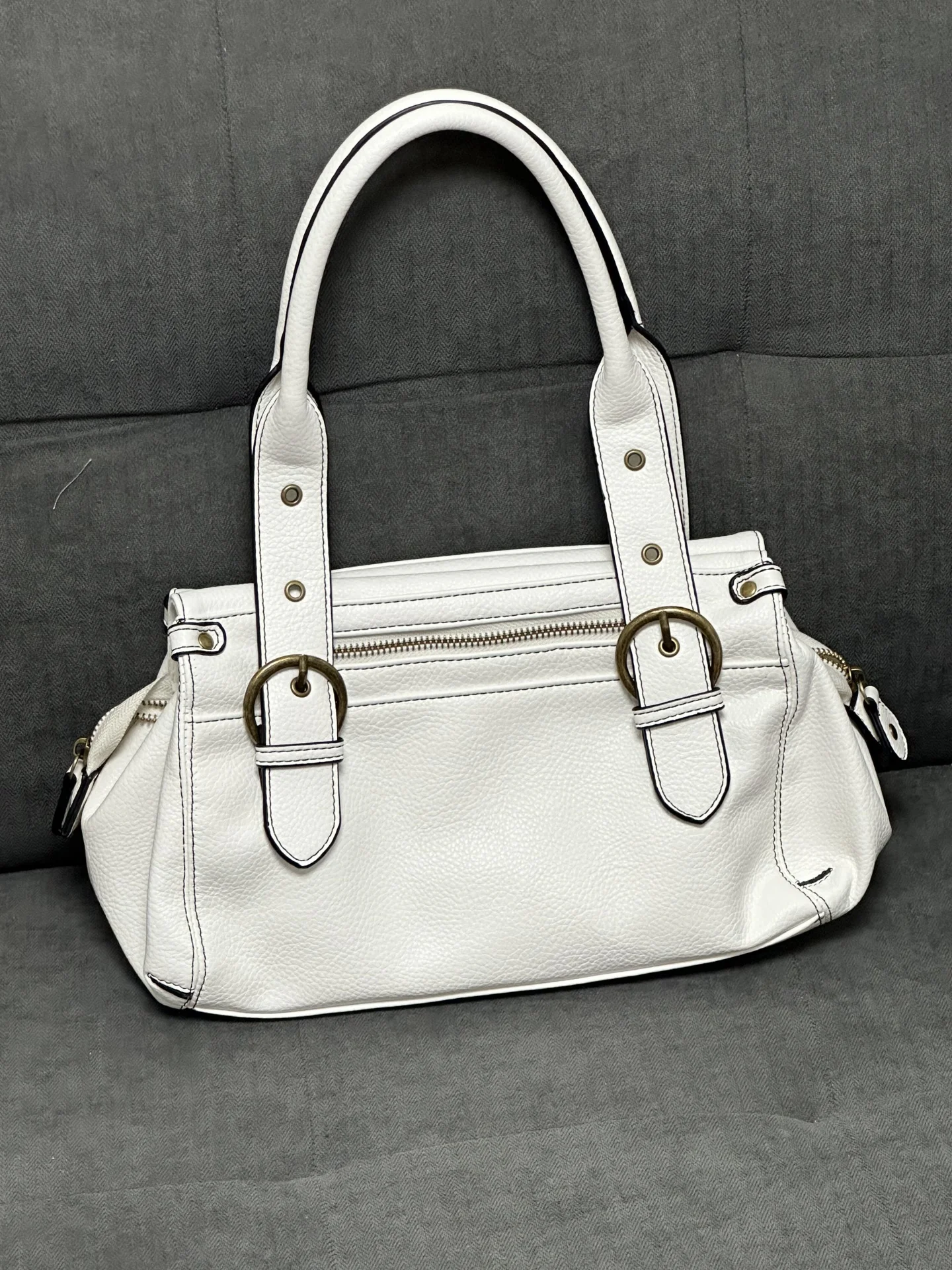 Retro Tote Bag Motorcycle Bag Soft PU Leather Large Capacity Shoulder Bags Women Y2K Punk Zipper Pocket Fashion Crossbody Bag