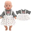 43cm Born New Baby Doll Clothes Pink Kitty Unicorn Pony Pajama Set 18 Inch Doll Clothes Baby Girl Birthday Gift 3
