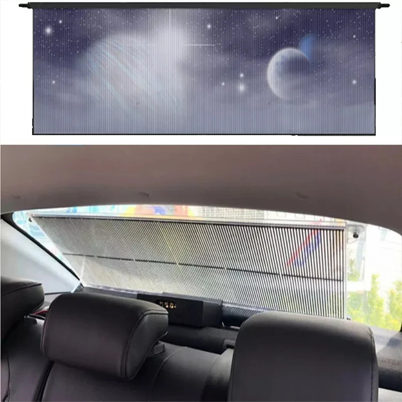 DIY Car rear window LED p2.6-5.2 full color display advertising taxi LED intelligent management control room transparent screen 3