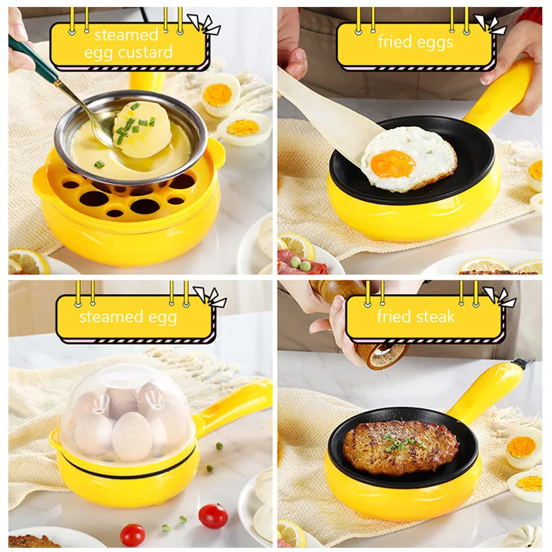 Mini Electric Frying Pan Non-Stick Omelette Dorm Pancake Plug-In Fried Egg Ham Steak Flat Cooker For Breakfast Fast Food