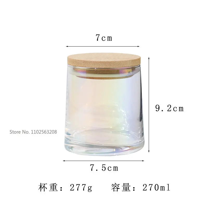 270ml świeca Diy puste kubki z okładka bambusowa kolorowa butelka szklane słoiki ręcznie świece zapachowe szklanym puste słoiki