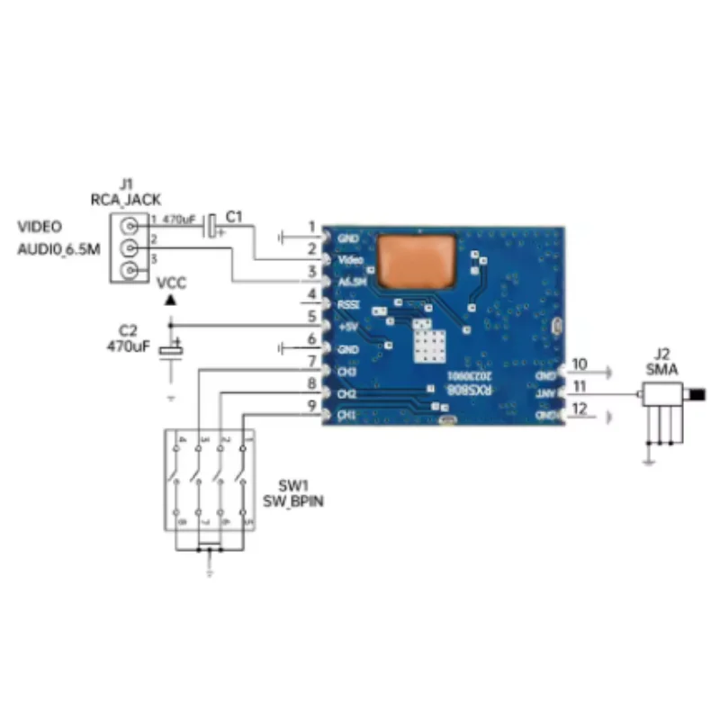 Récepteur Audio Vidéo FPV 5.8G 40CH avec ou sans Audio