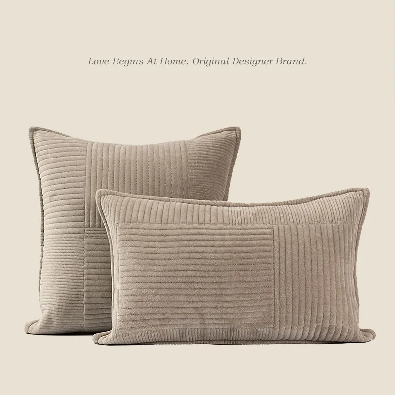 

Nordic light luxury chenille quilted throw pillow living room sofa sofa bed gray cushion