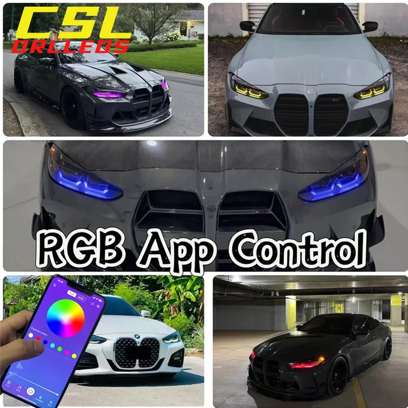 BMW M3 M4 G80 G82 G22 G23 G26 4 �ø��� i4 ������ RGB ��Ƽ�÷� LED ���� DRL ��� �ְ� ����� 2021-2023�� RGBW