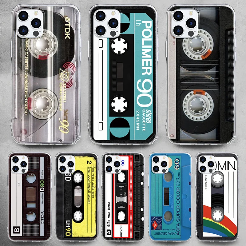 Nastro A Cassetta Vintage Retro Per Iphone 15 14 13 12 Pro Max Mini Custodie Per Iphone 11 Pro Xs Max X Xr Se 2020 7 8 6 6S Plus Fundas