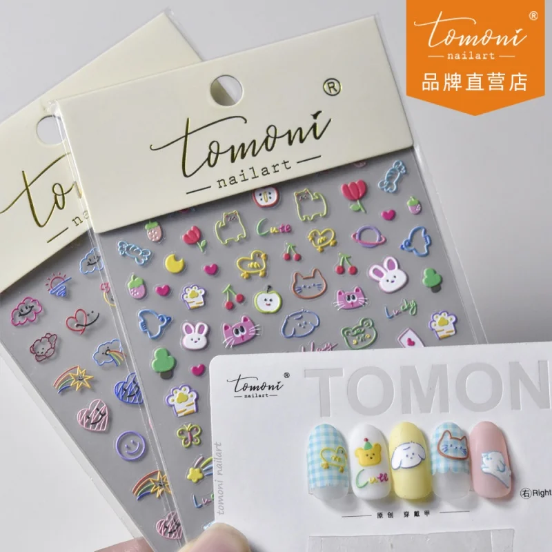 

Relief Nail Stickers Popular Cute Nail Sticker Japanese Cartoon Graffiti 2920