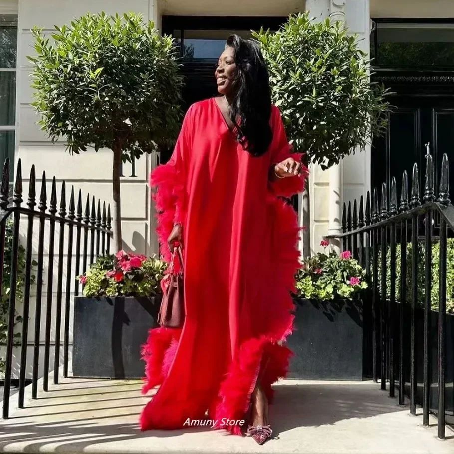 Fashion Feather Rayon Gala Dress Woman African Dresses for Woman Part Dresses for Women Women's Evening Clothing