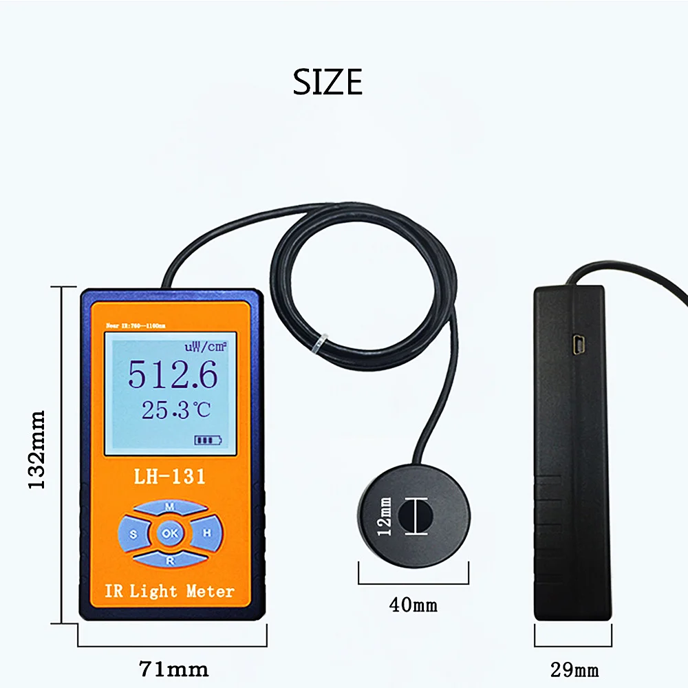 LH-129 LH-130 LH-131 Infrared Light Irradiance Power Meter Tester Radiometer LED Luminous Intensity Sunlight Meter 5