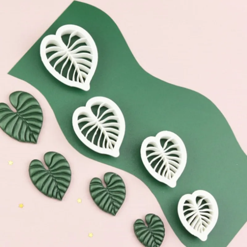 Monstera Philodendron Leaf Clay Cutter, Floral Leaf Cutter, Polymer