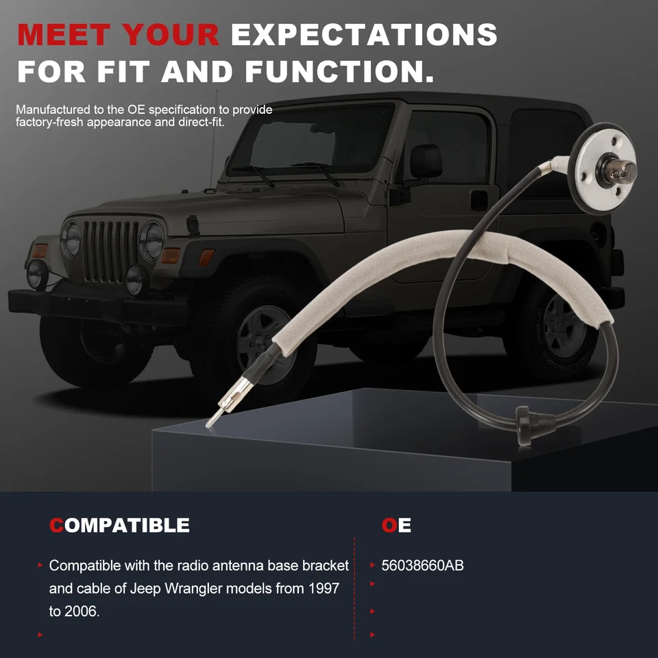 Metalen antenne Base Mount Compatibel voor Jeep Voor Wrangler Voor JK
