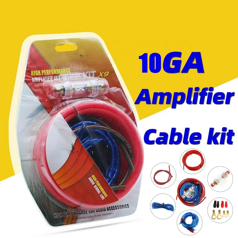 1200W Car Audio Speakers Wiring Kit 10GA Car Power Amplifier Wiring Kit 60 AMP Fuse Fuse Modification for Auto Vehicle Parts audio speaker wiring kit car amplifier wiring kit