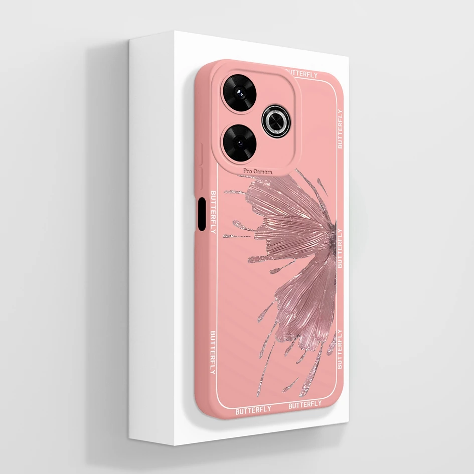 Aesthetic Durable Shockproof Silicone Phone Case with Pretty Flower Design