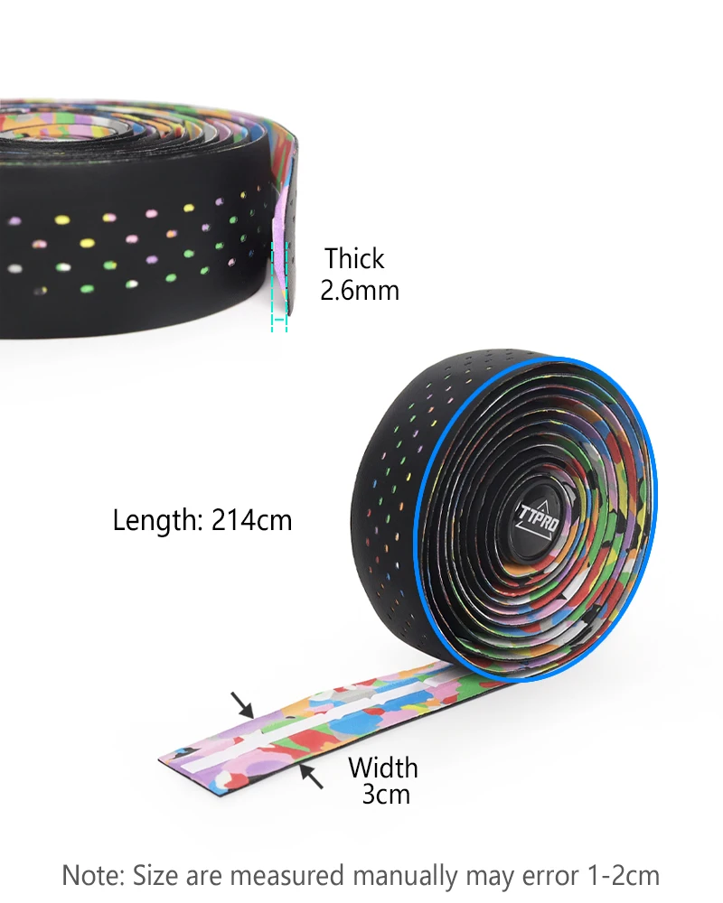 TTPRO Road Bike Handlebar Tapes PU Shock Bicycle Handle Bar Tape Bar End Plugs Anti-Slip Anti-Vibration Wrap Belts Bartape