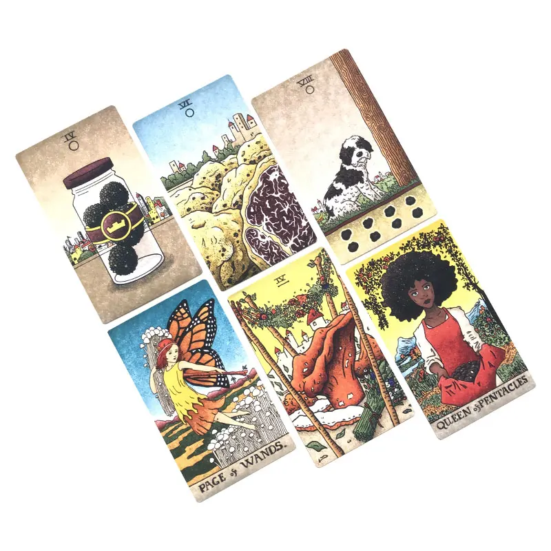 Hot sales 12-7 CM Deck:  The Mushroom Tarot Oracle Card Fate Divination Prophecy Card Family Party Game Toy Tarot 3