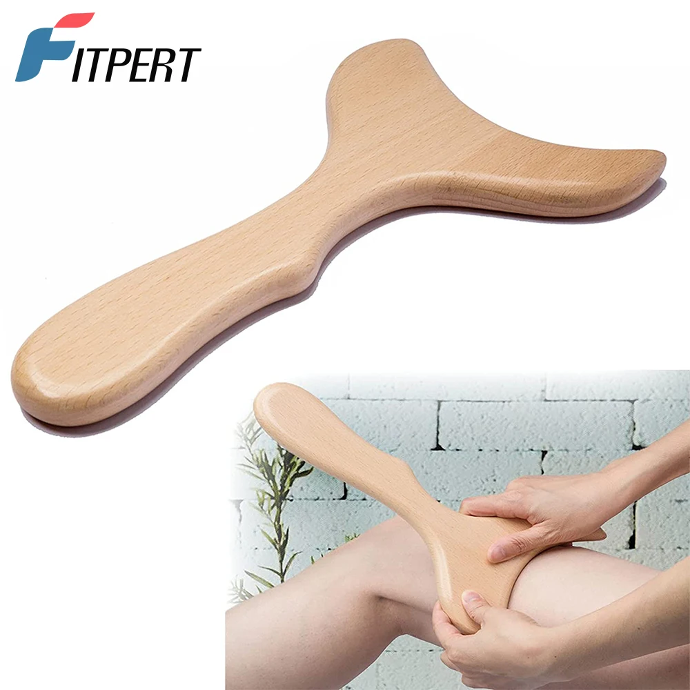 1 PC Wooden Lymphatic Drainage Tool Gua Sha Scraping Wood Therapy