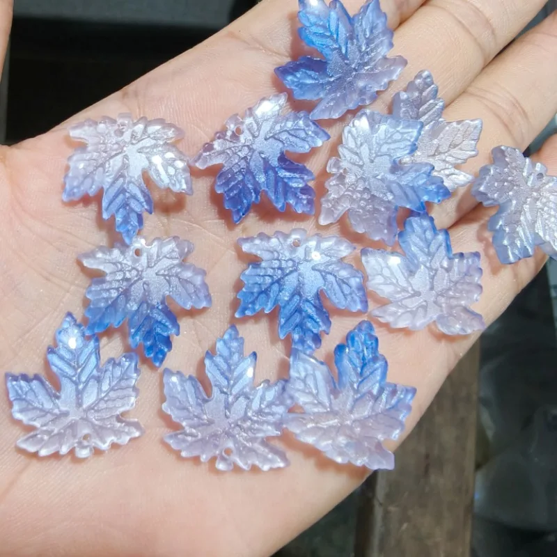 10Pcs 20MM Retro Blütenblätter Maple Leaf Glas Perlen Lose Spacer Perlen Charms Für DIY Schmuck Machen Haarnadel headwear Zubehör – Detail 10